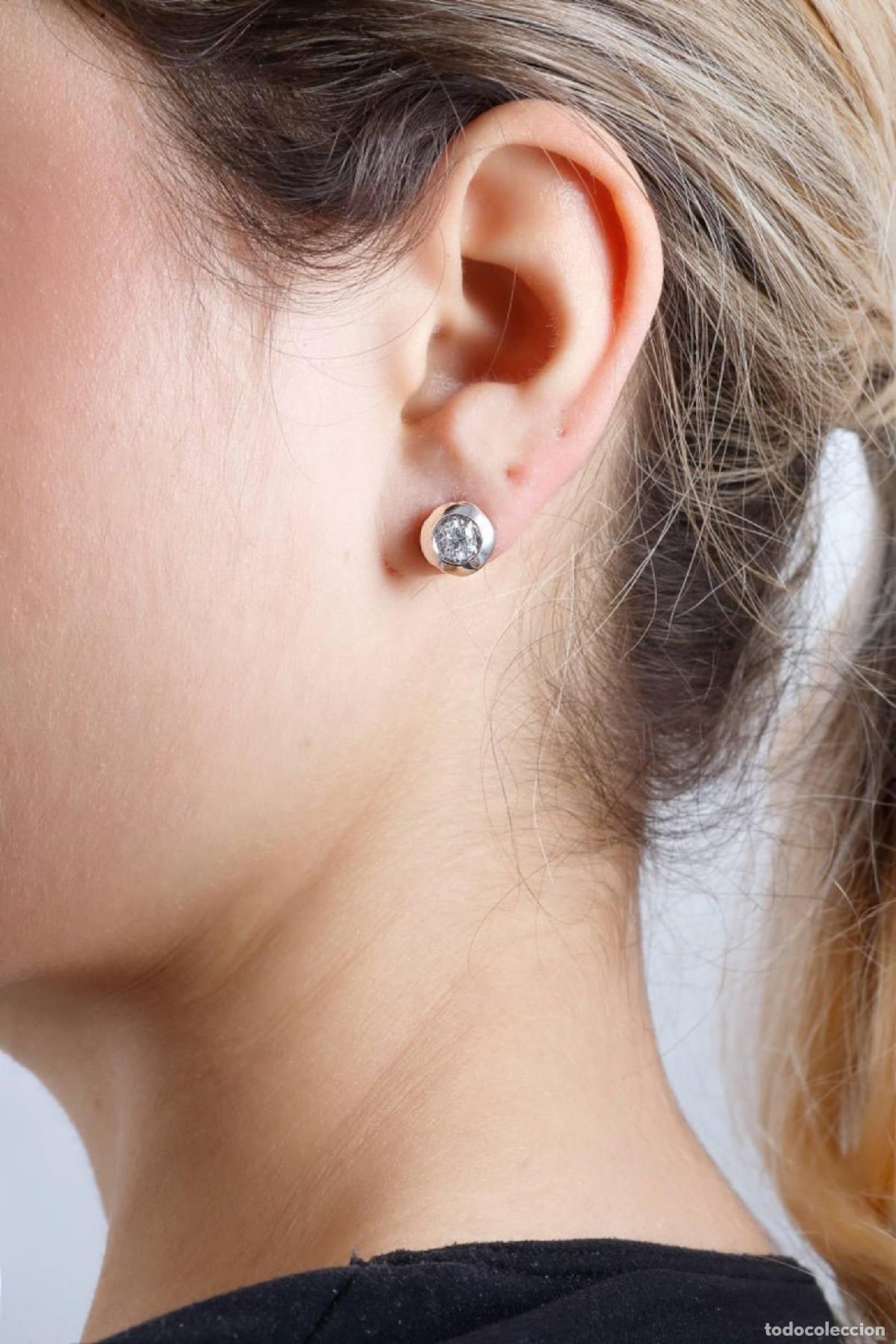 Joyeria: Pendientes de oro blanco con diamantes blancos - Foto 4