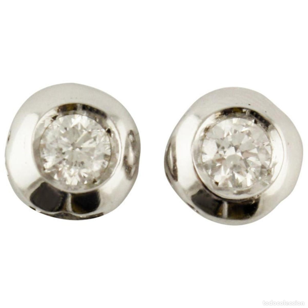 Joyeria: Pendientes de oro blanco con diamantes blancos - Foto 1