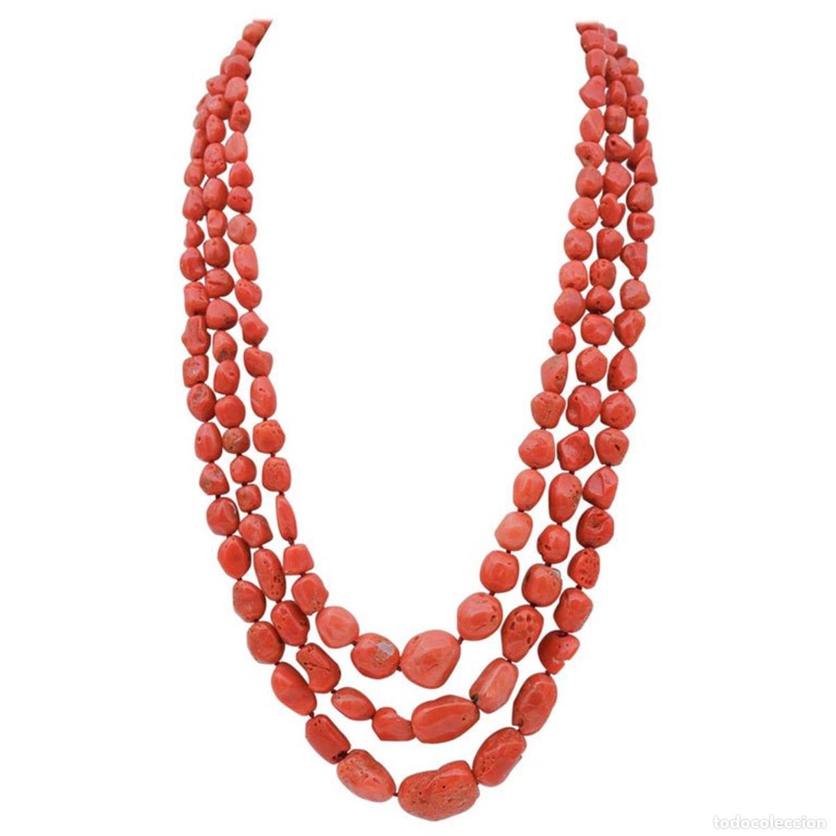 Joyeria: Collar de varias vueltas con coral y cierre de plata - Foto 1