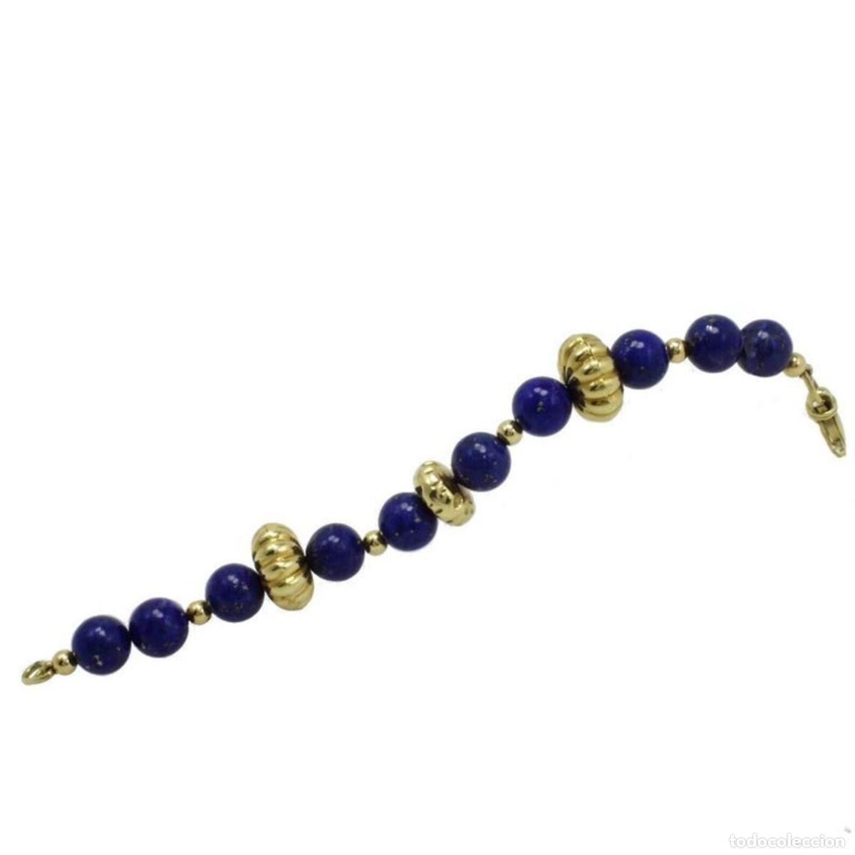 Joyeria: Pulsera de eslabones de oro y lapisl&aacute;zuli - Foto 1