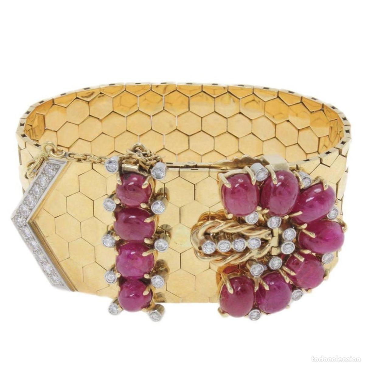 Joyeria: Pulsera de oro con diamantes y rub&iacute;es con certificado GCS - Foto 1