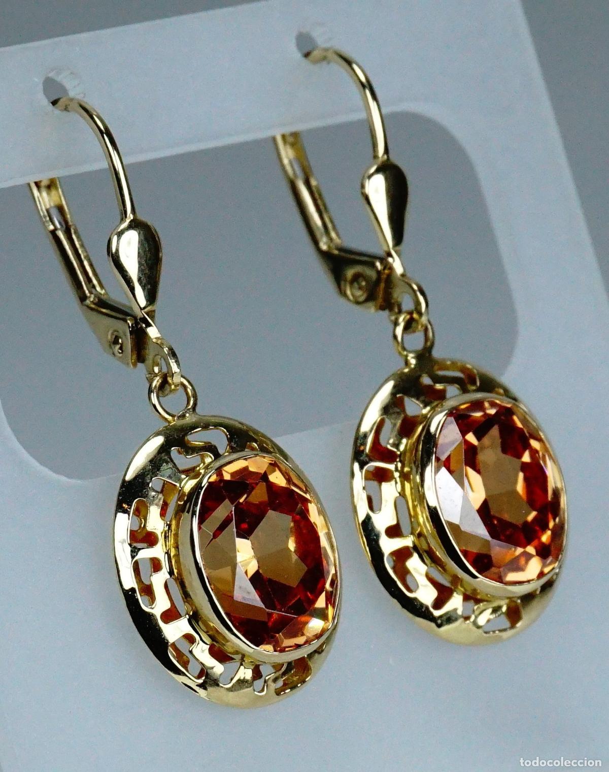 Joyeria: Pendientes Colgantes vintage de oro - Foto 4