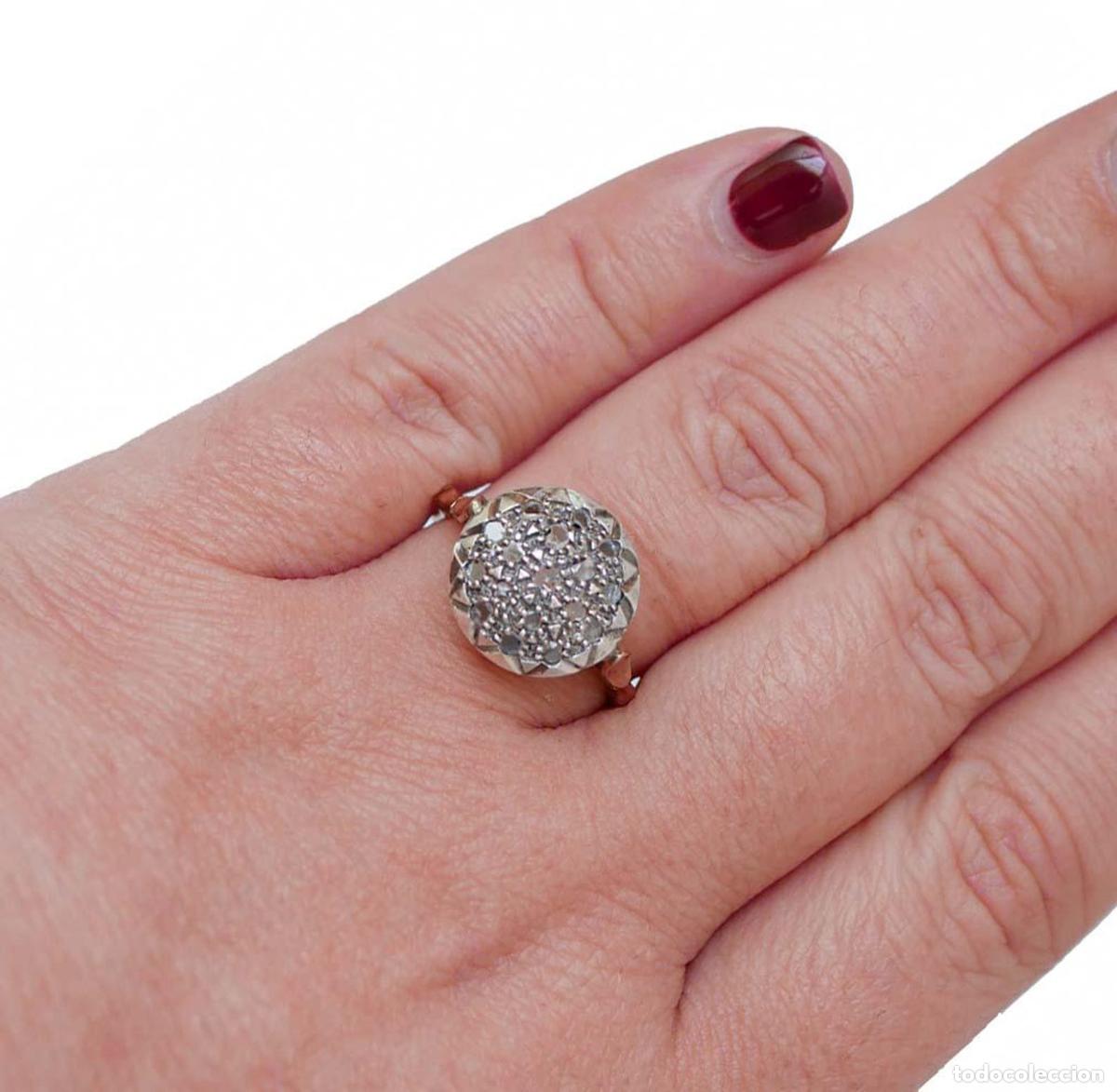 Joyeria: Anillo de diamantes, oro rosa y plata - Foto 8