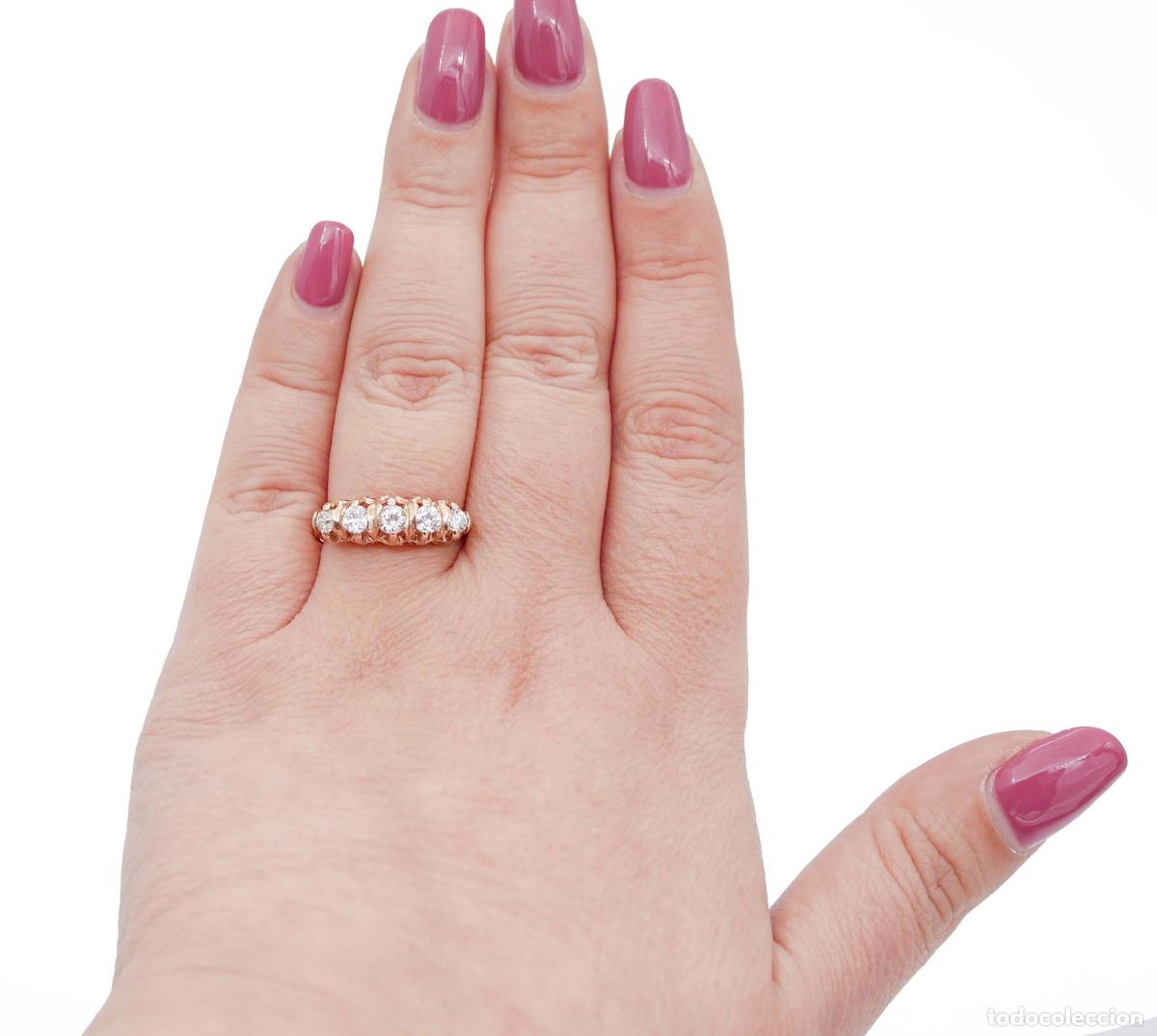 Joyeria: Anillo de oro rosa con diamantes - Foto 8