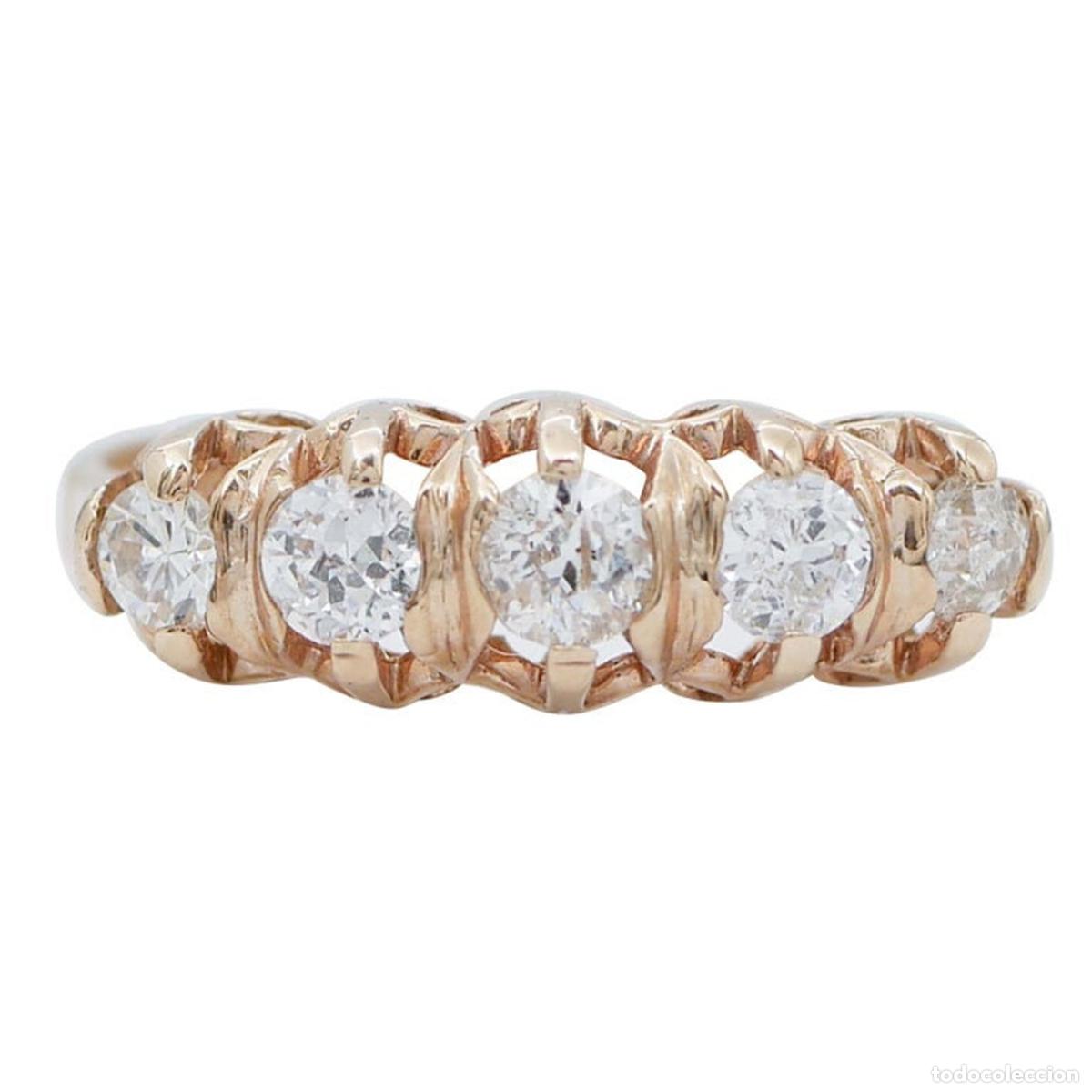 Joyeria: Anillo de oro rosa con diamantes - Foto 1