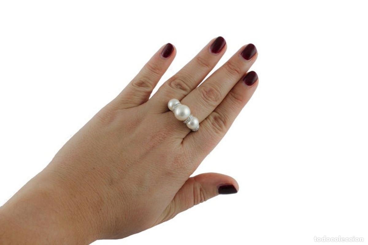Joyeria: Anillo de perlas, diamantes y oro blanco - Foto 10