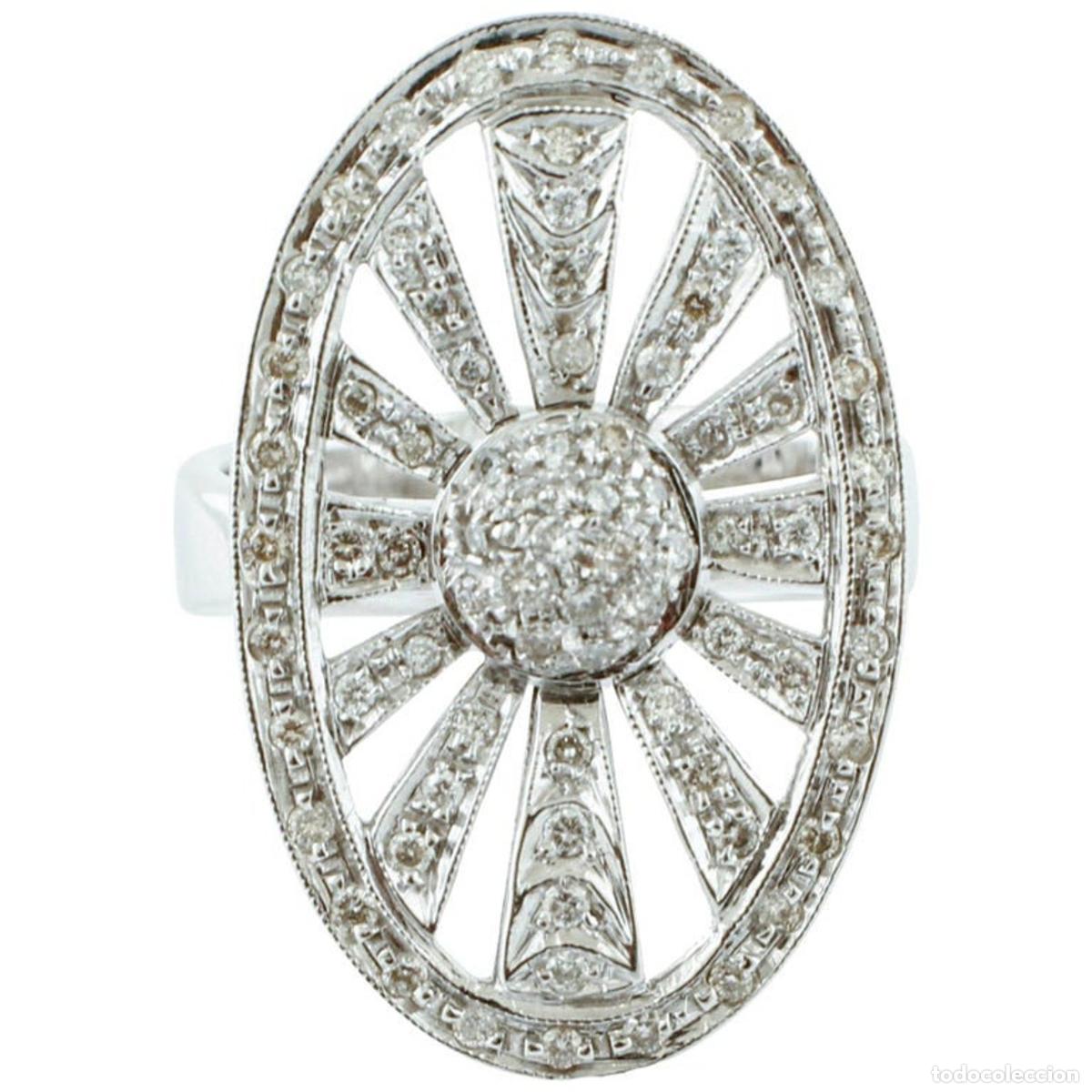 Joyeria: Anillo de moda de oro blanco de 18 quilates con diamantes blancos - Foto 1