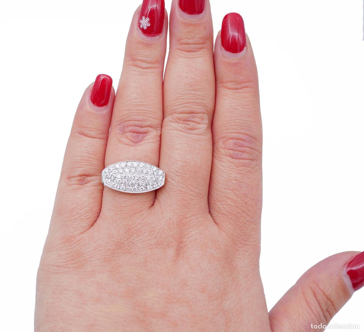 Joyeria: Anillo de oro blanco de 18 quilates con diamantes - Foto 8