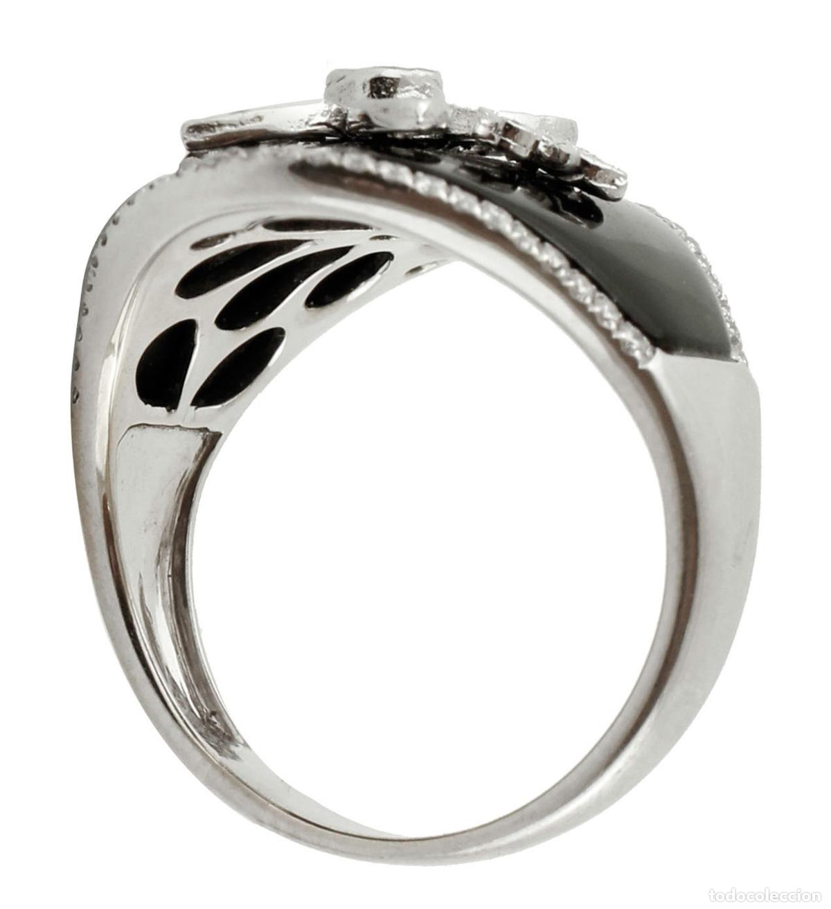 Joyeria: Anillo de oro blanco de 18 quilates con diamantes y &oacute;nix - Foto 7