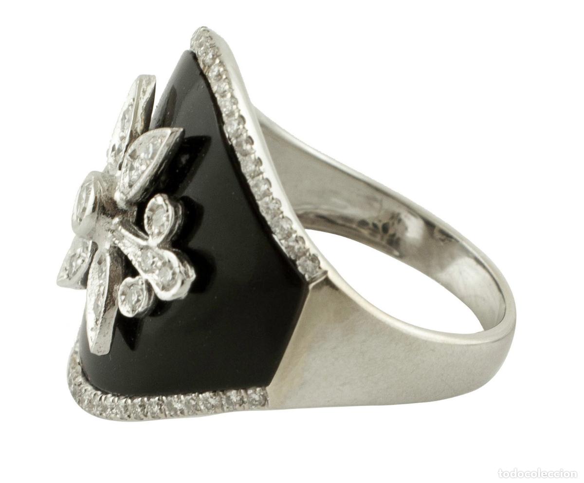 Joyeria: Anillo de oro blanco de 18 quilates con diamantes y &oacute;nix - Foto 9