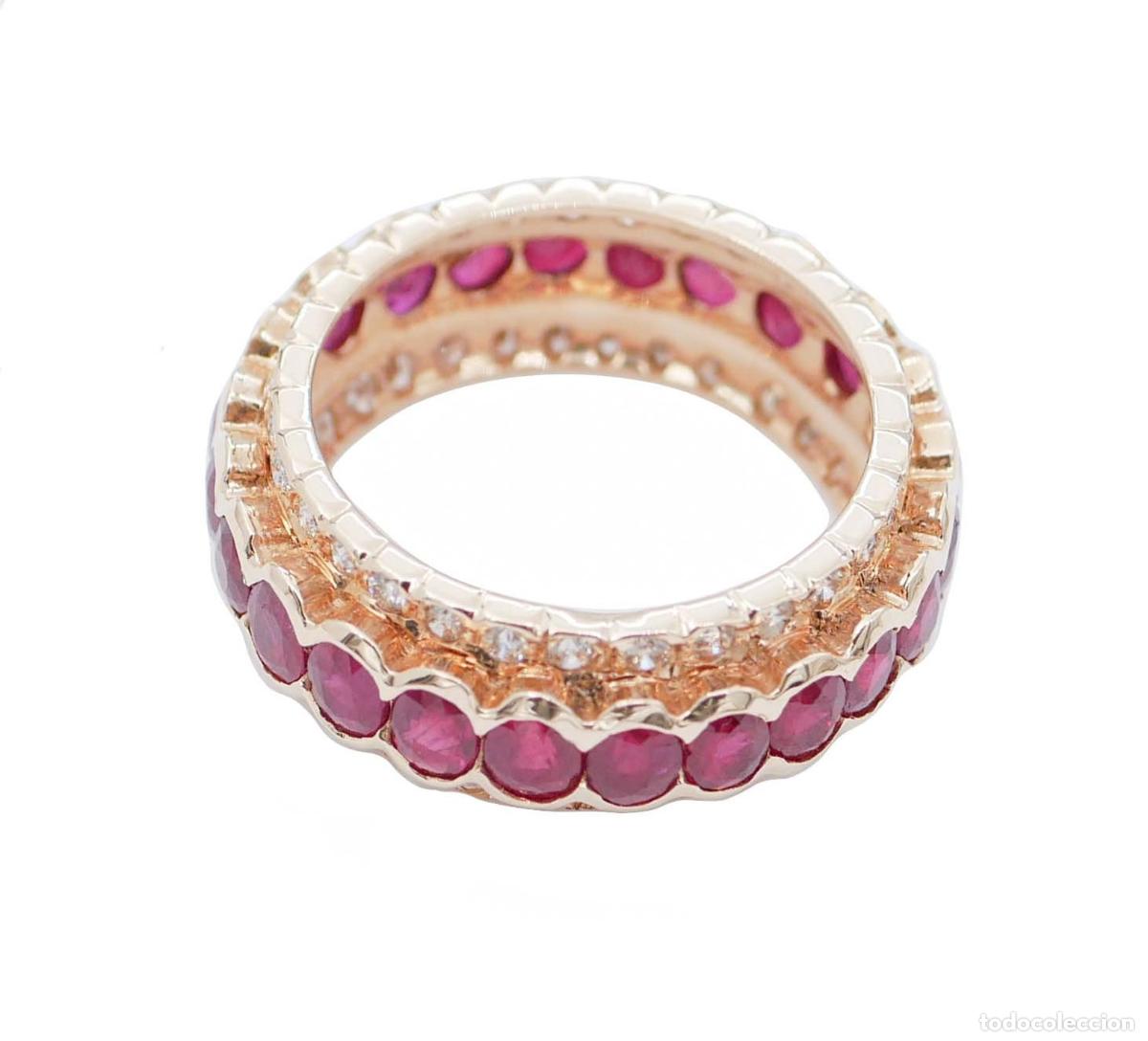 Joyeria: Anillo de rub&iacute;es, diamantes y oro rosa - Foto 6