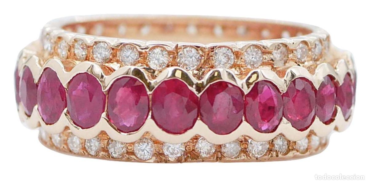 Joyeria: Anillo de rub&iacute;es, diamantes y oro rosa - Foto 8