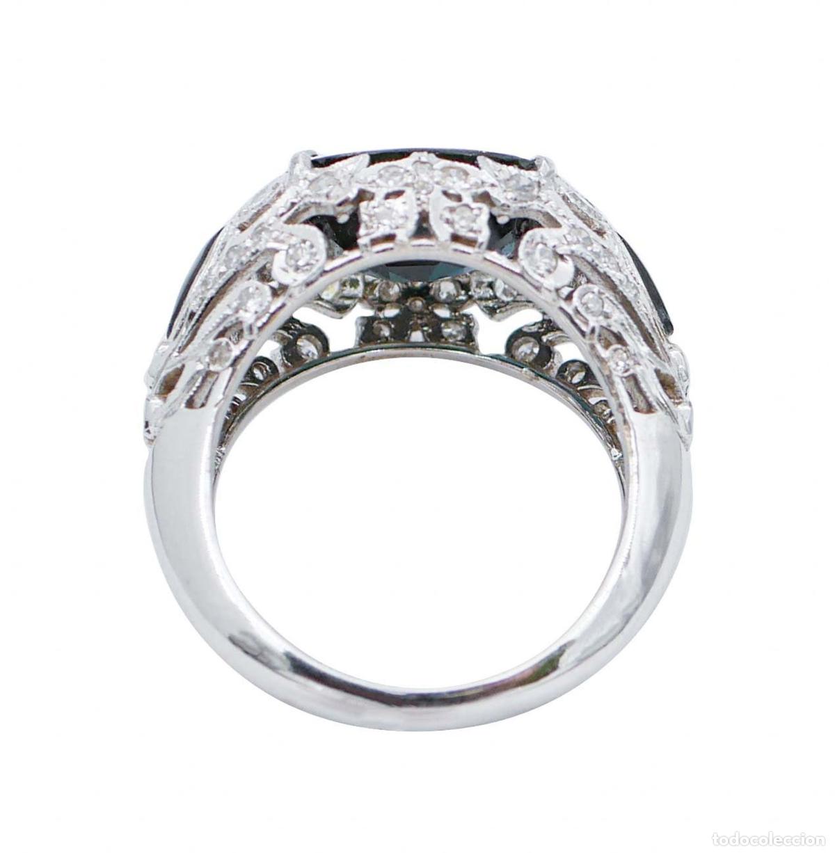 Joyeria: Anillo de oro blanco con zafiro, &oacute;nix y diamantes - Foto 9