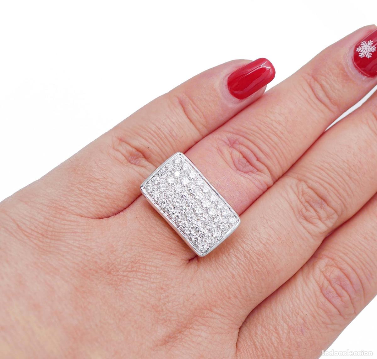 Joyeria: Anillo de oro blanco de 18 quilates con diamantes - Foto 9