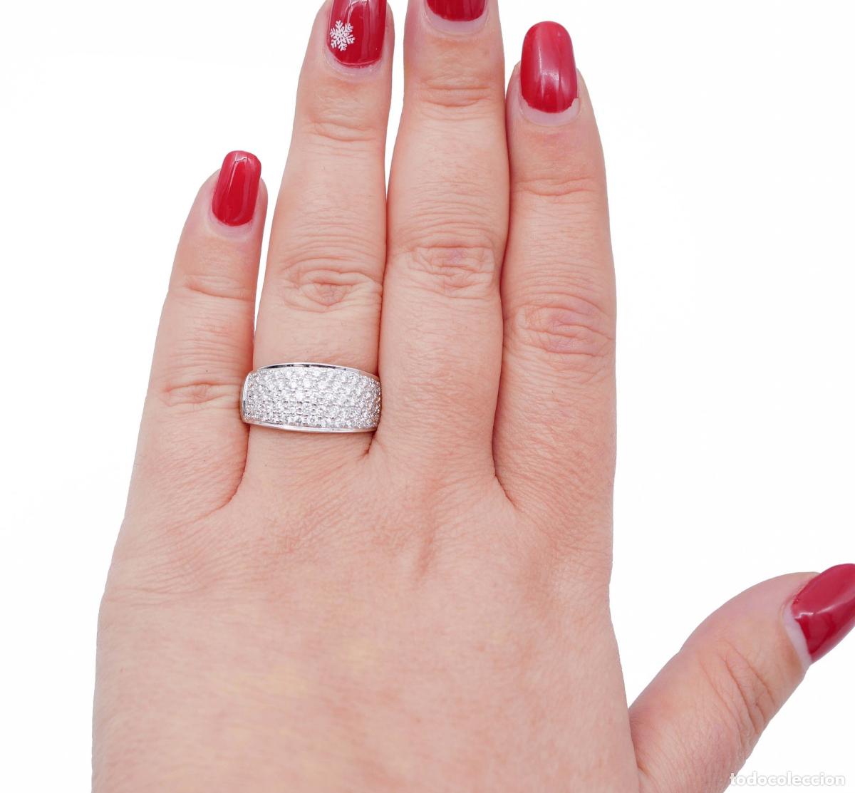 Joyeria: Anillo de oro blanco de 18 quilates con diamantes - Foto 9