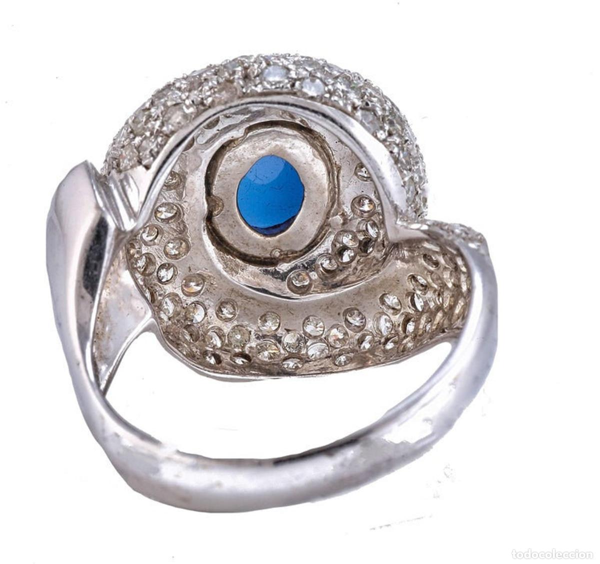 Joyeria: Anillo de oro blanco con diamantes y zafiros - Foto 7