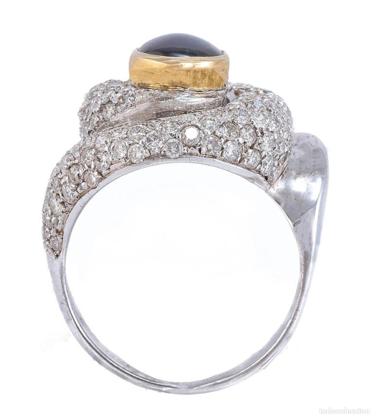 Joyeria: Anillo de oro blanco con diamantes y zafiros - Foto 8