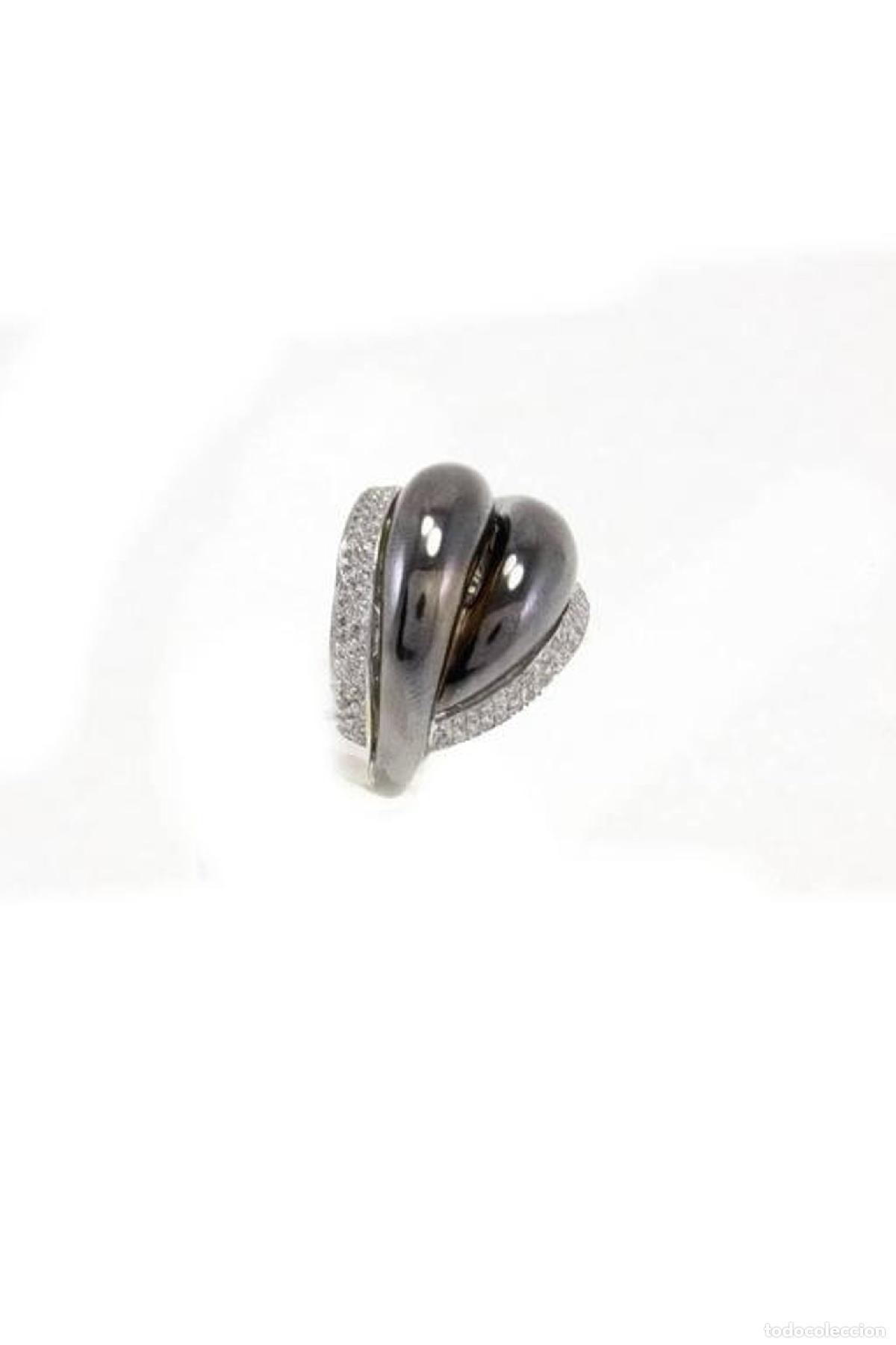 Joyeria: Anillo de oro blanco y negro con diamantes en forma de c&uacute;pula - Foto 5