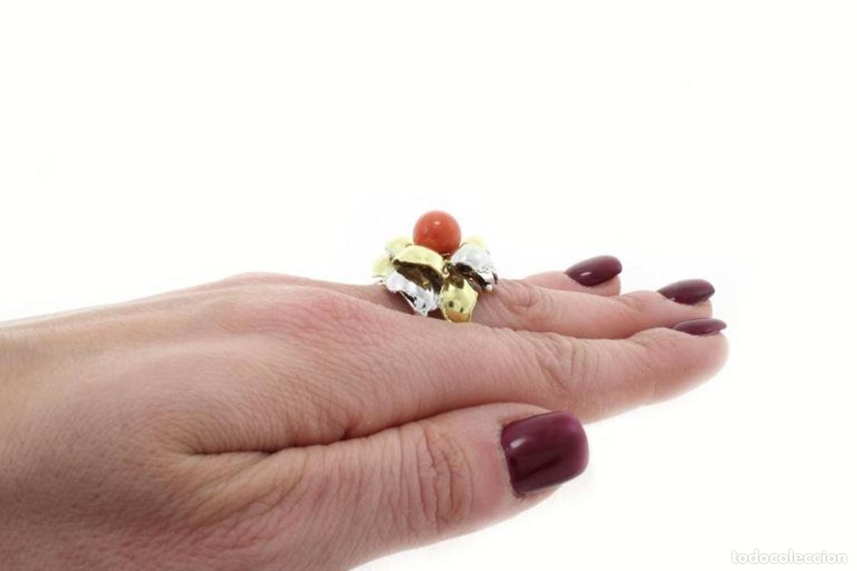 Joyeria: Anillo de coral, oro amarillo de 18 quilates - Foto 6