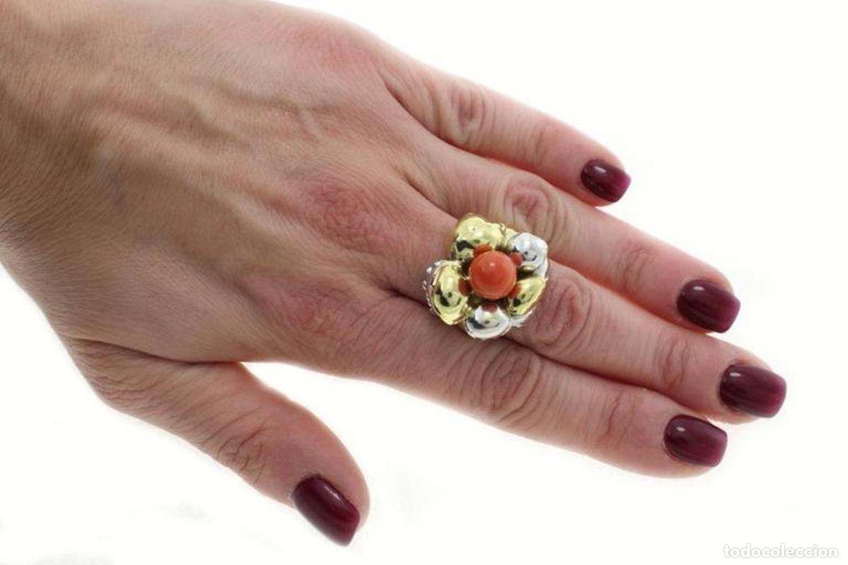 Joyeria: Anillo de coral, oro amarillo de 18 quilates - Foto 7