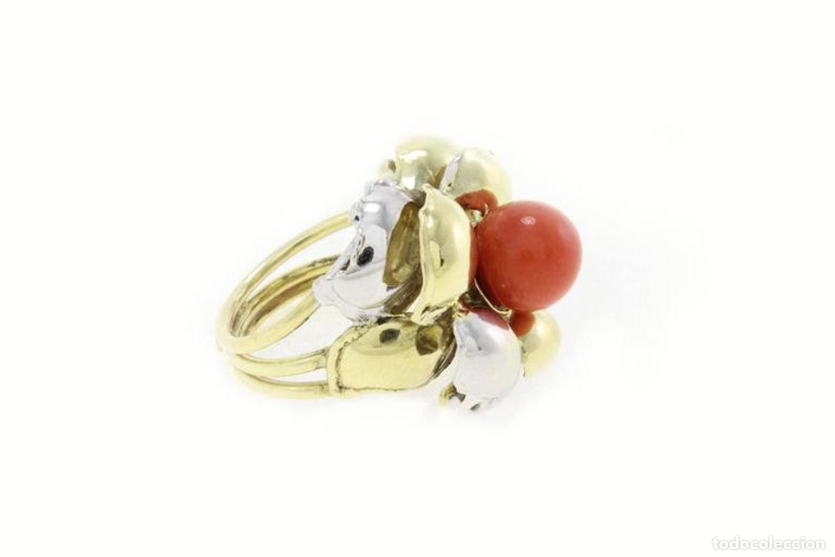 Joyeria: Anillo de coral, oro amarillo de 18 quilates - Foto 8