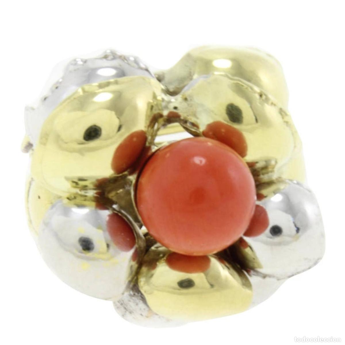 Joyeria: Anillo de coral, oro amarillo de 18 quilates - Foto 1