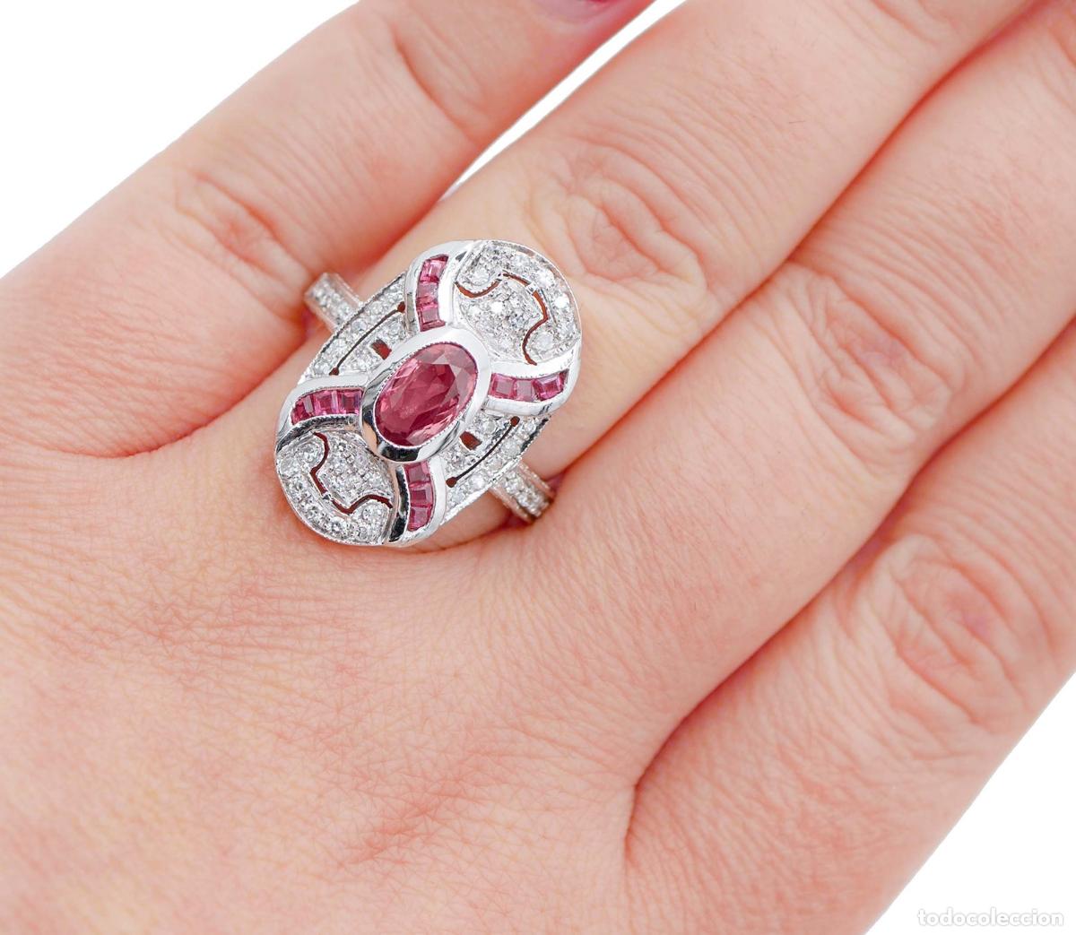 Joyeria: Anillo de rub&iacute;es, diamantes y platino - Foto 8