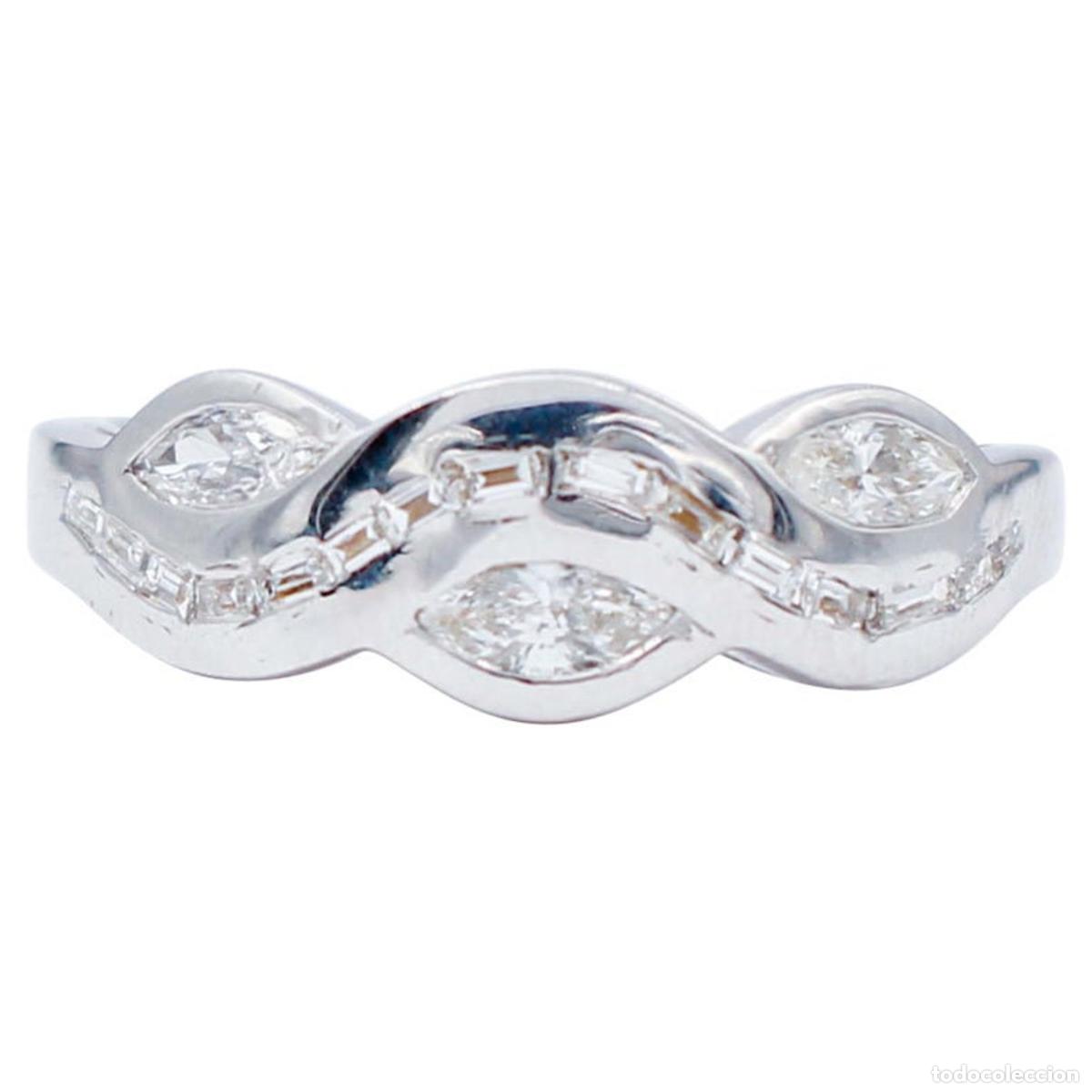 Joyeria: Anillo de oro blanco de 18 quilates con diamantes - Foto 1