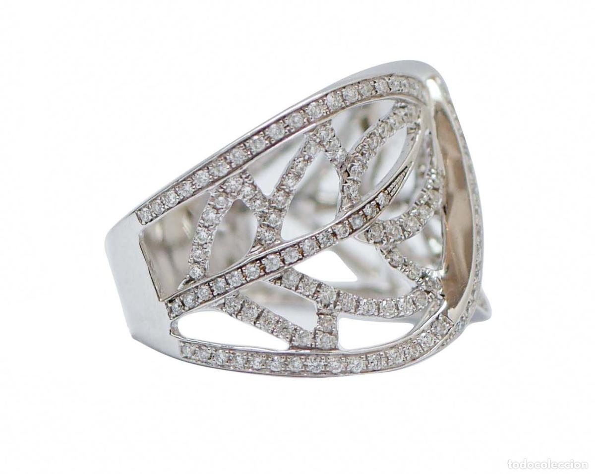 Joyeria: Anillo de oro blanco de 18 quilates con diamantes - Foto 9