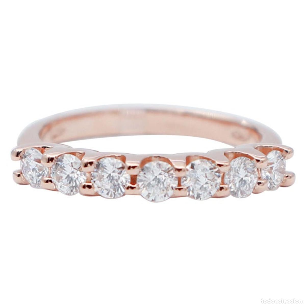 Joyeria: Anillo de compromiso de oro rosa de 18 quilates con diamantes - Foto 1