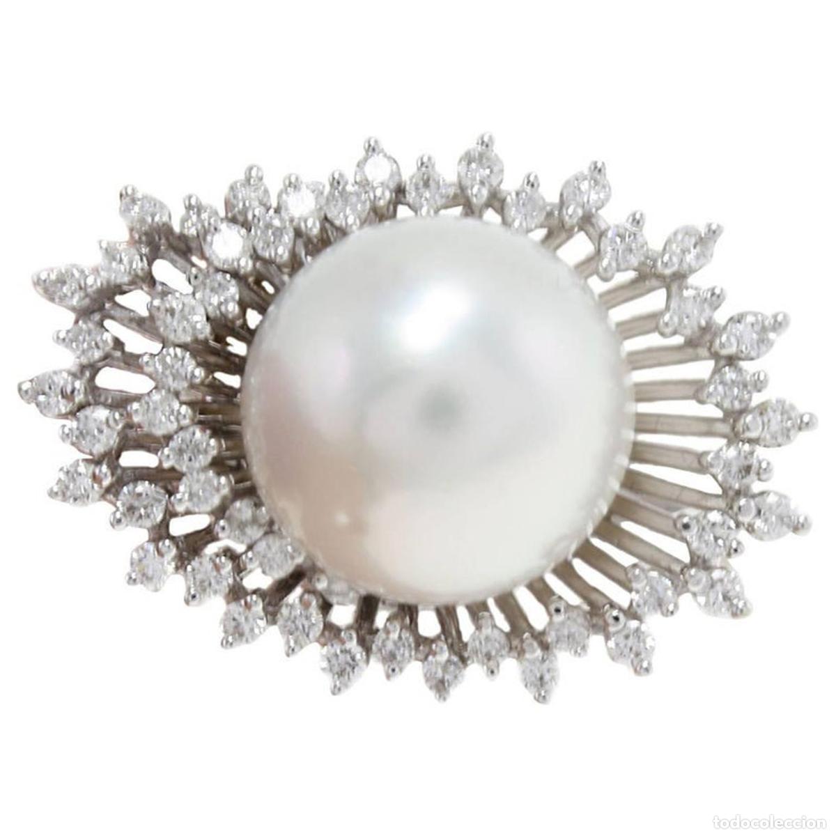 Joyeria: Corona de oro de 18 kt con diamantes y perla - Foto 1