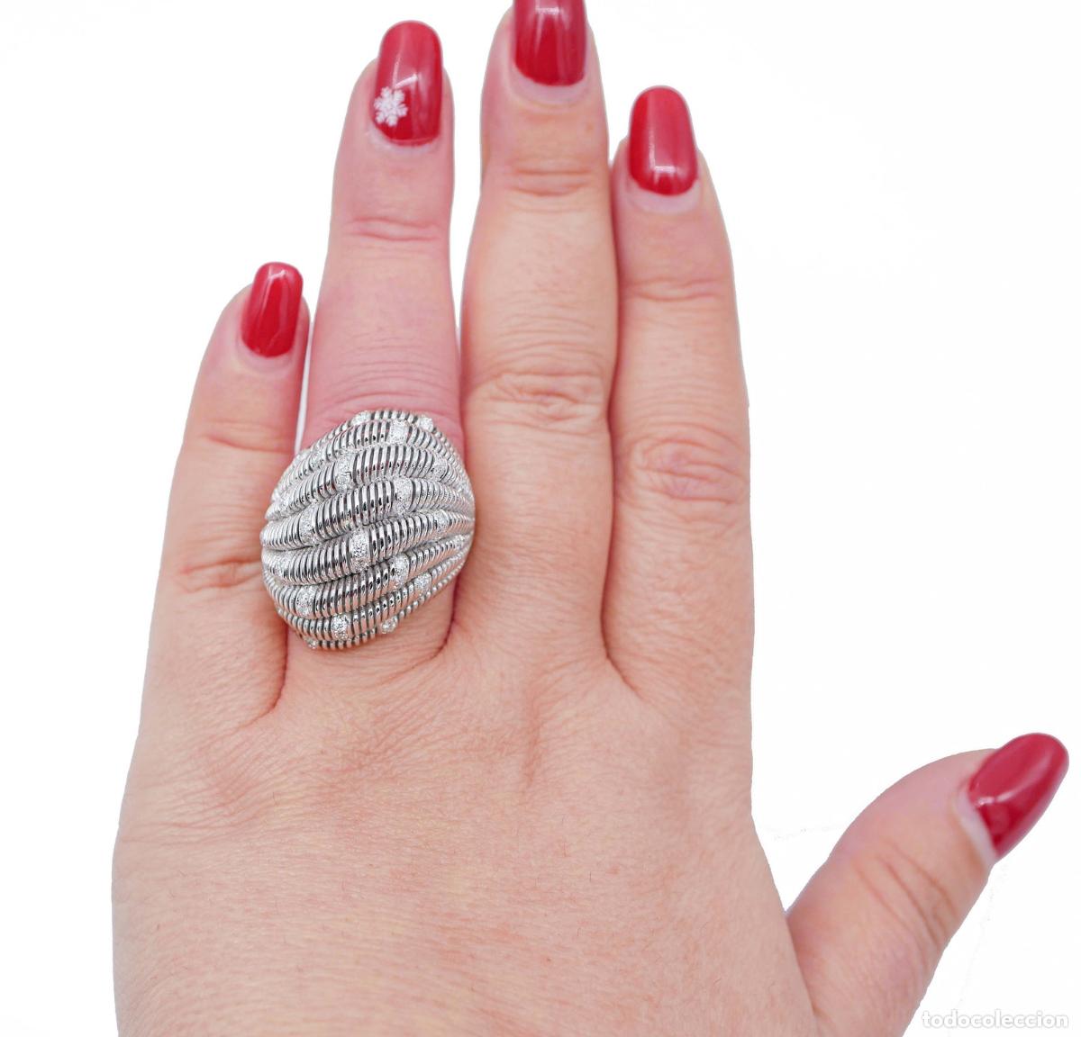 Joyeria: Anillo de oro blanco de 18 quilates con diamantes - Foto 9