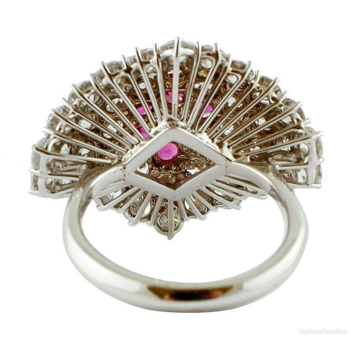 Joyeria: Anillo de oro blanco con diamantes y rub&iacute;es - Foto 9