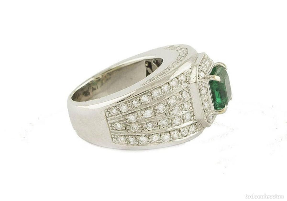 Joyeria: Anillo de oro blanco con diamantes y esmeralda - Foto 8