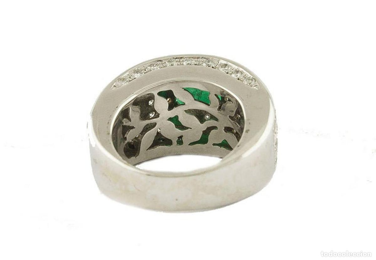 Joyeria: Anillo de oro blanco con diamantes y esmeralda - Foto 9