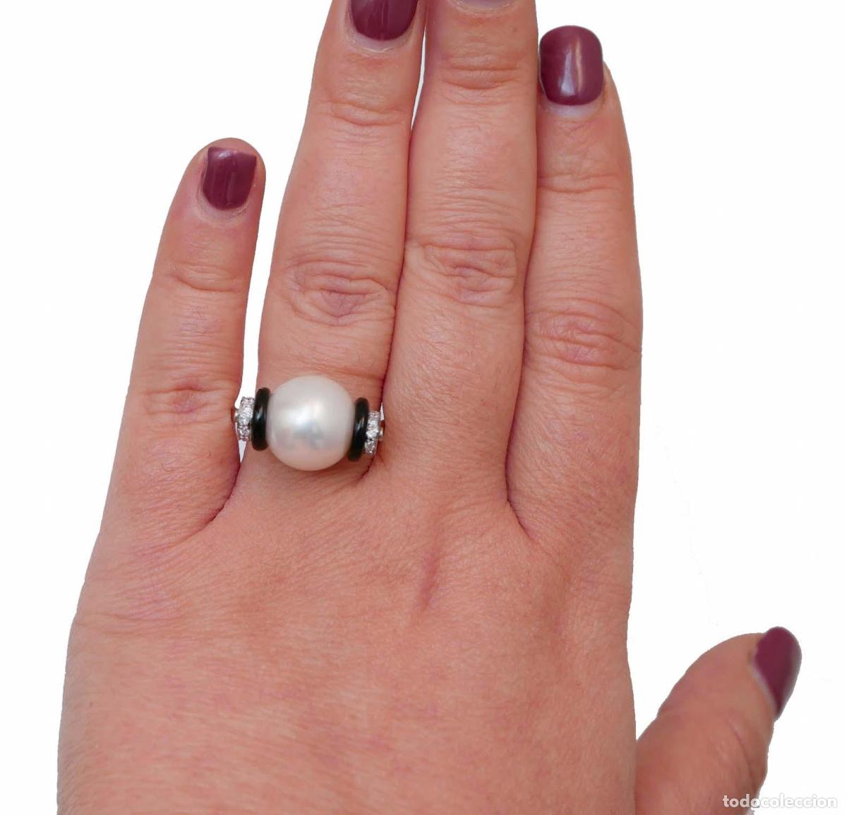 Joyeria: Pendientes de perla, &oacute;nix, diamantes y platino - Foto 3