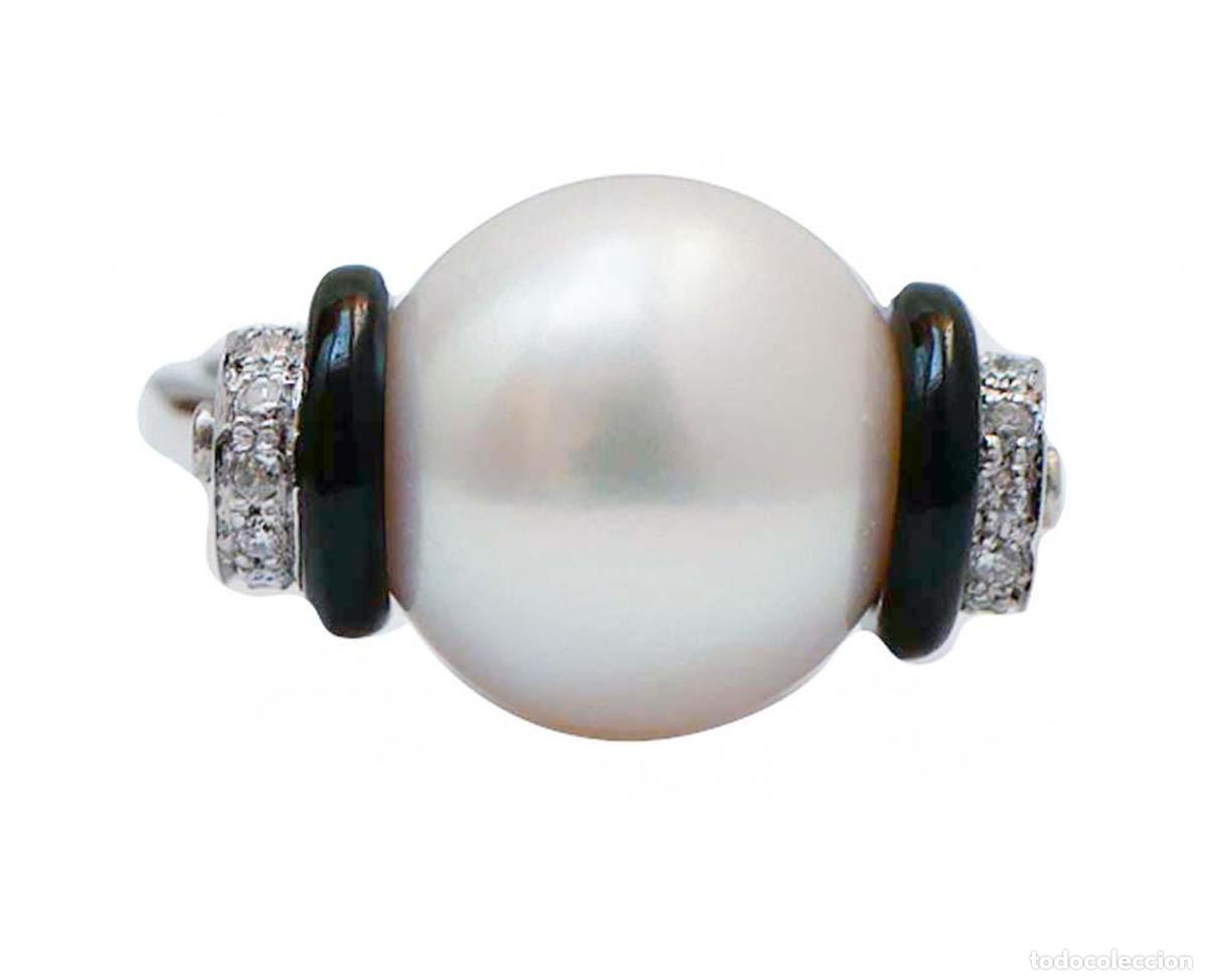 Joyeria: Pendientes de perla, &oacute;nix, diamantes y platino - Foto 4