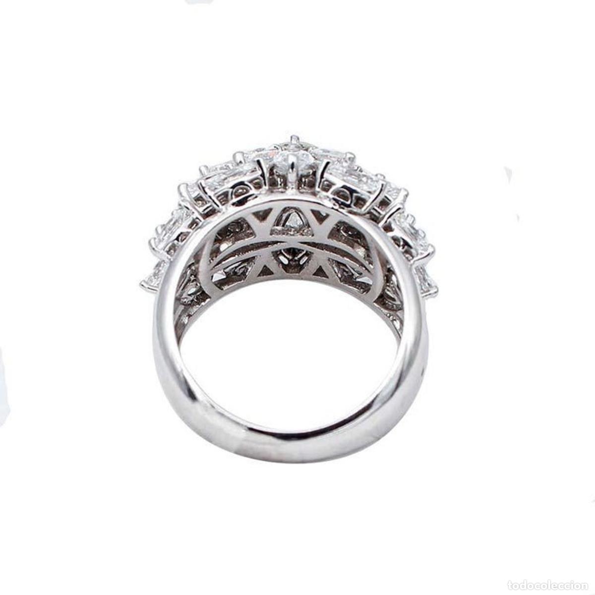Joyeria: Anillo de oro blanco de 18 quilates con diamantes - Foto 5