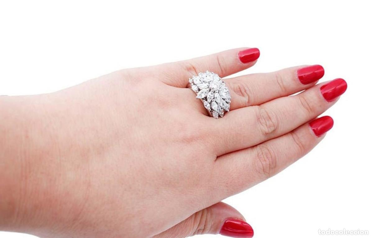 Joyeria: Anillo de oro blanco de 18 quilates con diamantes - Foto 8