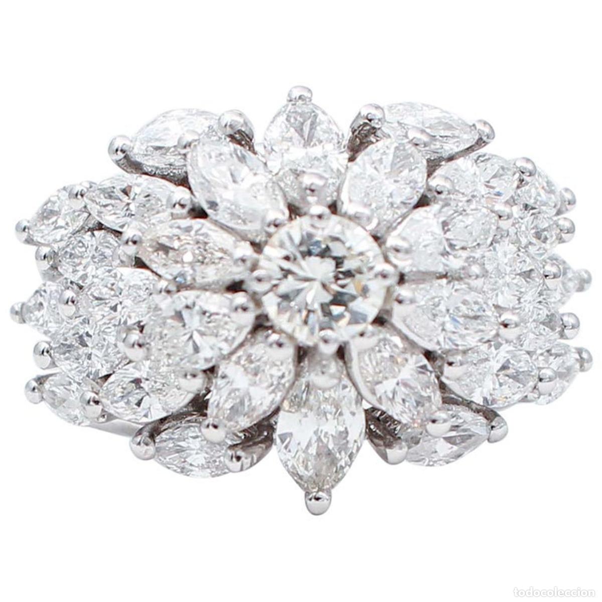 Joyeria: Anillo de oro blanco de 18 quilates con diamantes - Foto 1
