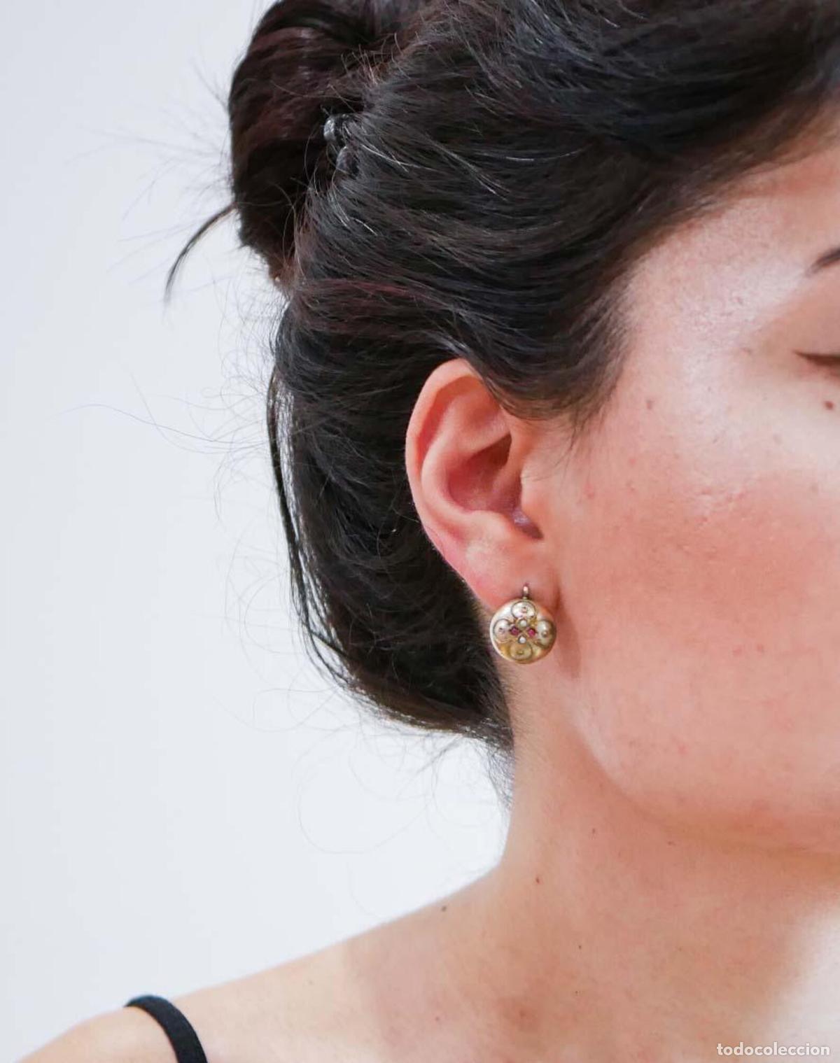 Joyeria: Pendientes de rub&iacute;es, perlas y oro rosa - Foto 6