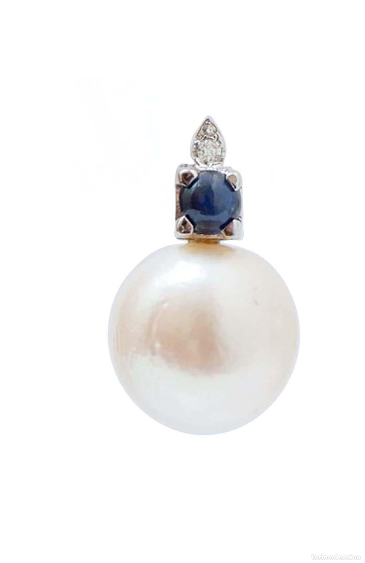 Joyeria: Pendientes de perlas, zafiros y diamantes en oro blanco - Foto 9