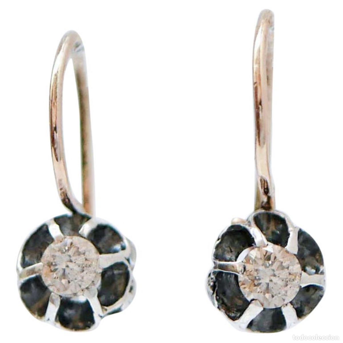 Joyeria: Pendientes de diamantes, oro rosa y plata - Foto 1