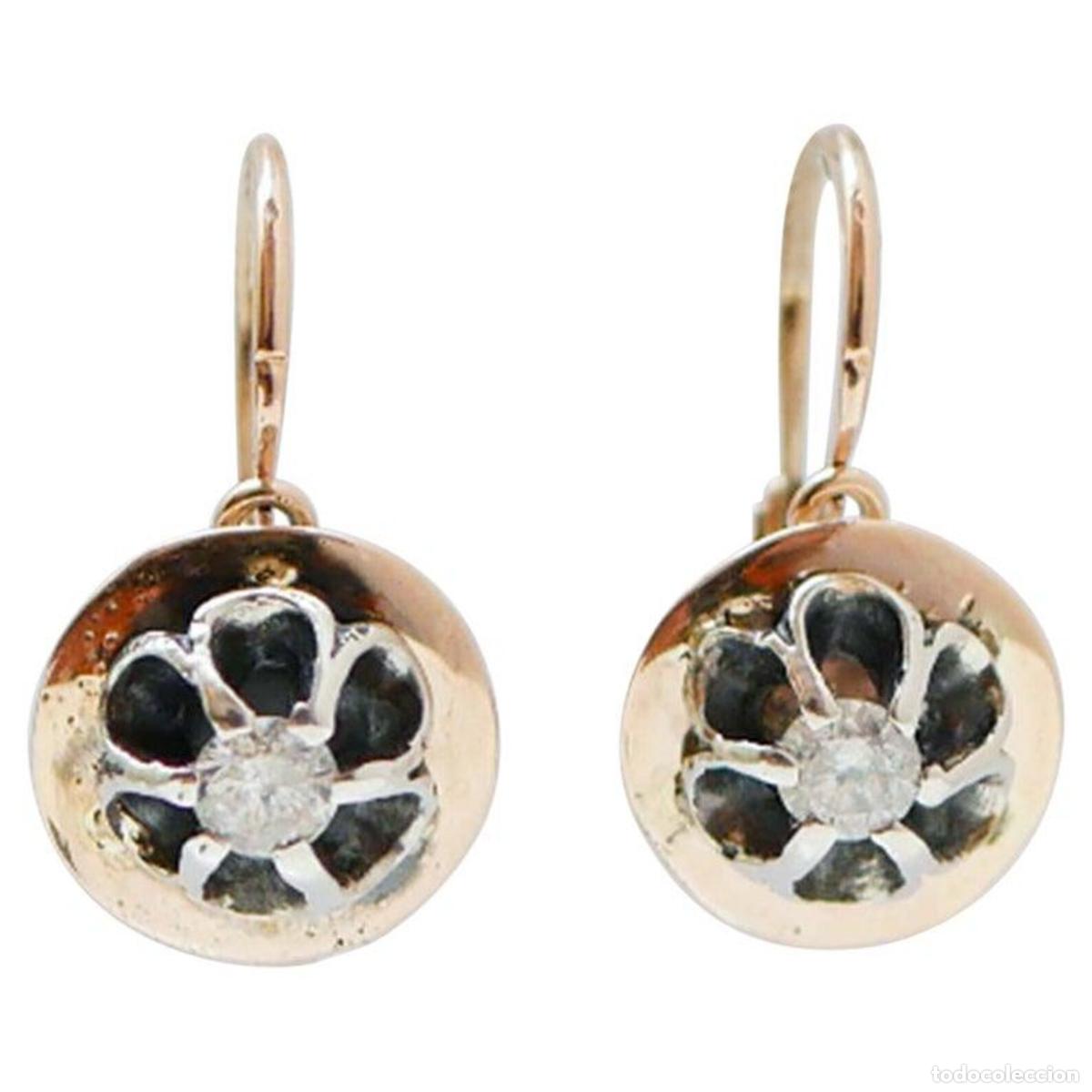 Joyeria: Pendientes de diamantes, oro rosa y plata - Foto 1