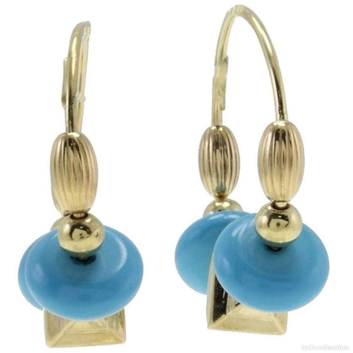 Joyeria: Pendientes de aro de oro de 18 kt con piedras - Foto 1