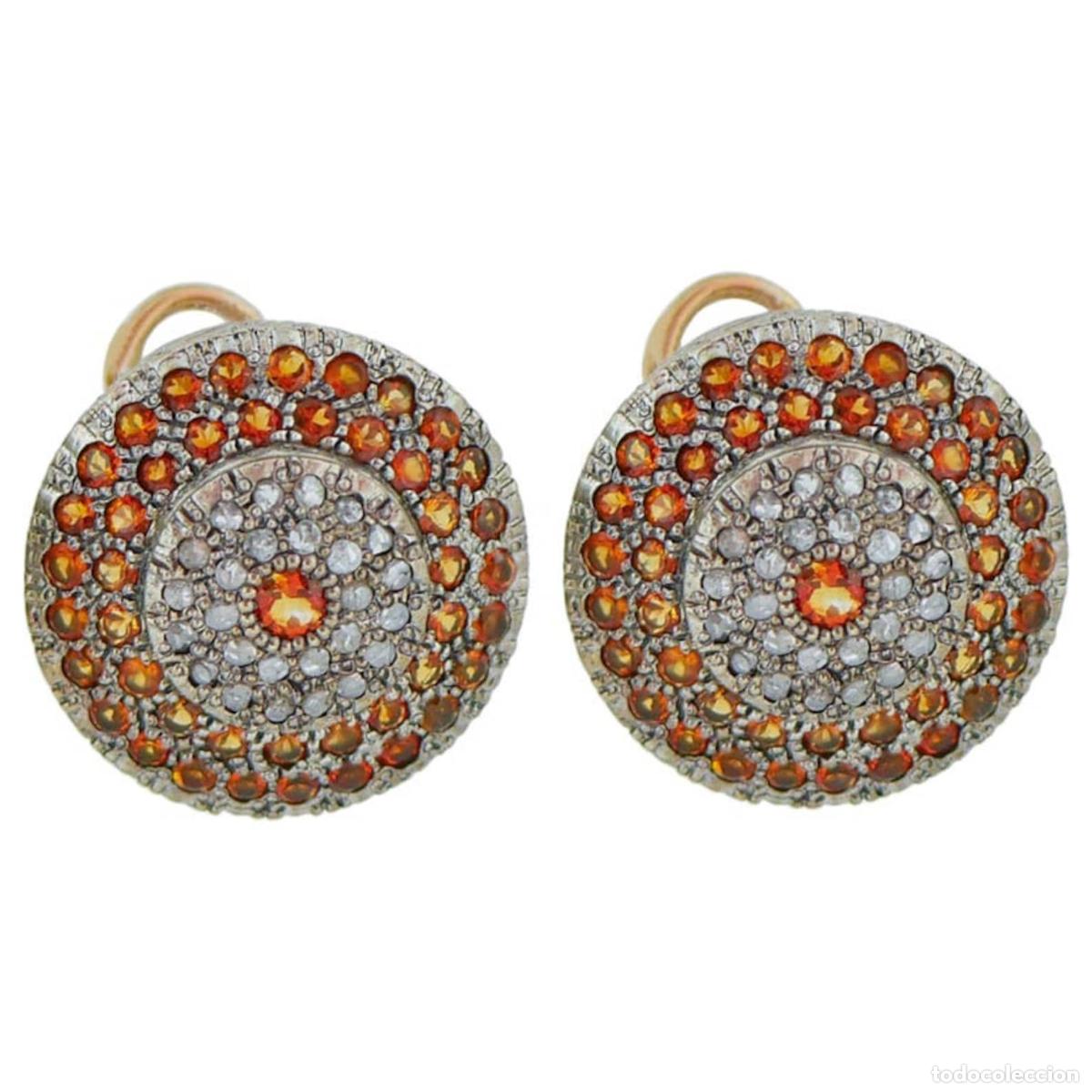 Joyeria: Pendientes de topacios, diamantes, oro rosa y plata - Foto 1