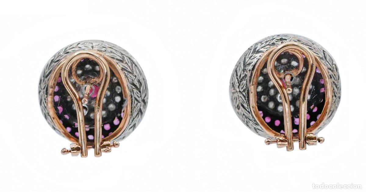 Joyeria: Pendientes de rub&iacute;es, diamantes, oro rosa y plata - Foto 8