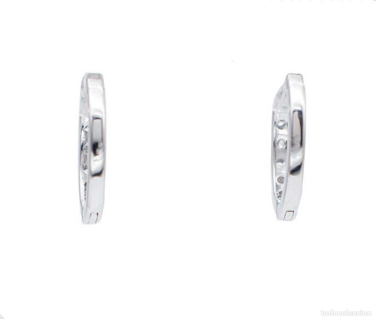 Joyeria: Pendientes de aro con diamantes en oro blanco de 18 quilates - Foto 5