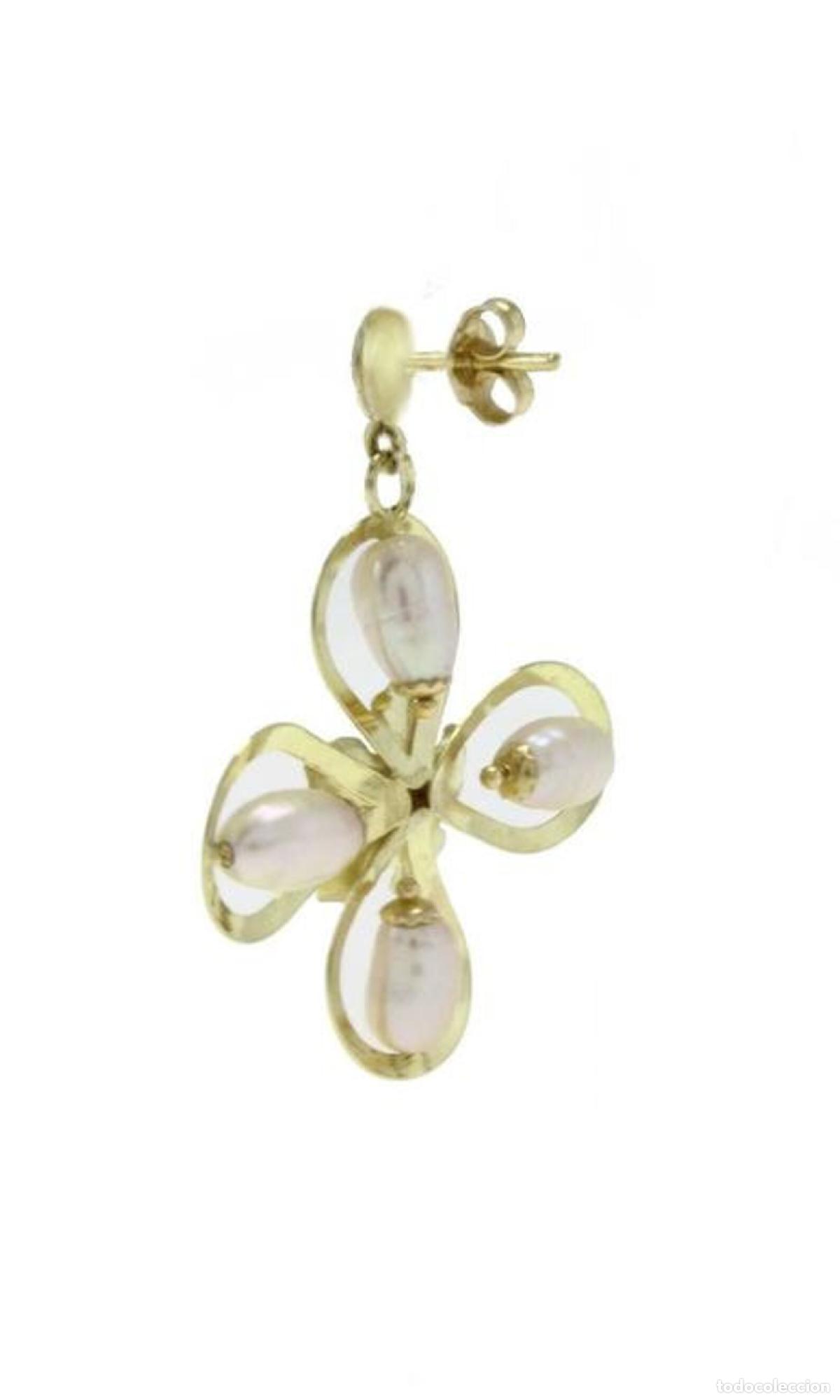 Joyeria: Pendientes Pearl con flores de oro amarillo - Foto 6