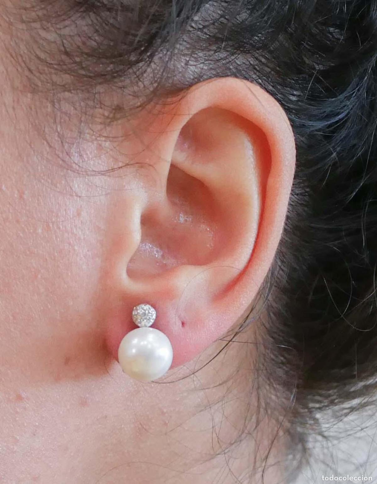 Joyeria: Pendientes de perlas, diamantes y oro blanco - Foto 8